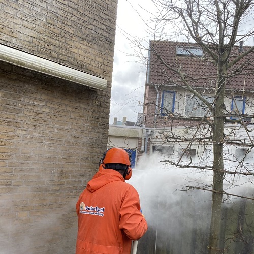 Gevel reiniging en impregneren woning Bergen Noord Holland Maart 2021