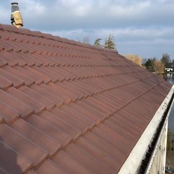 Reinigen dakpannen en coating aanbrengen chalets Wervershoof februari 2023