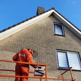 Gevel reiniging en impregneren straat Heerhugowaard Butterhuizen januari 2021