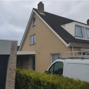 Gevel reiniging en impregneren straat Heerhugowaard Butterhuizen januari 2021