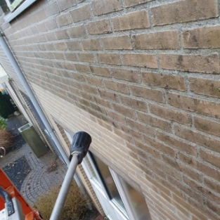 Gevel reiniging en impregneren woning Wieringerwerf Noord Holland December 2020