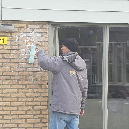 Renoveren gevel vakantiewoning De Koog, Texel maart 2025 