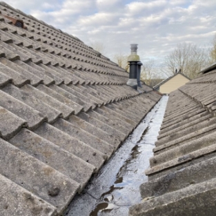 Schoonmaken dakgootranden, zonnepanelen en houtwerk woning Zuid Scharwoude Maart 2021