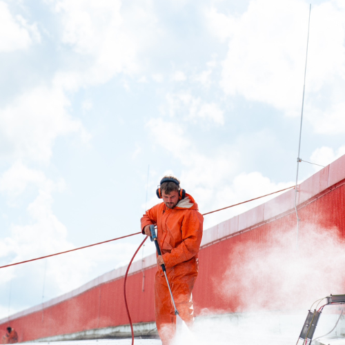 Reiniging staalconstructie en daken AZ Stadion Alkmaar Januari 2026