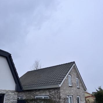 Schoonmaken dakpannen en dakgootranden woning Heerhugowaard Maart 2023
