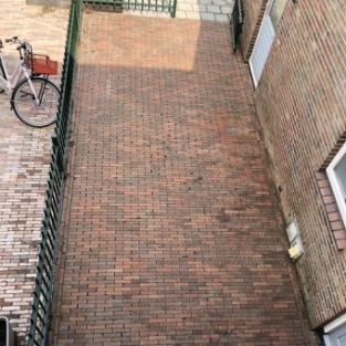 Terrasreining en voegen straatwerk voortuin particulier Alkmaar Augustus 2020