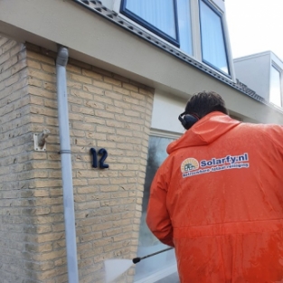 Gevel reiniging en impregneren straat Heerhugowaard Butterhuizen januari 2021