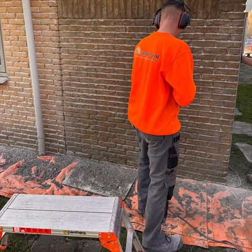 Renoveren gevel vakantiewoning De Koog, Texel maart 2025 