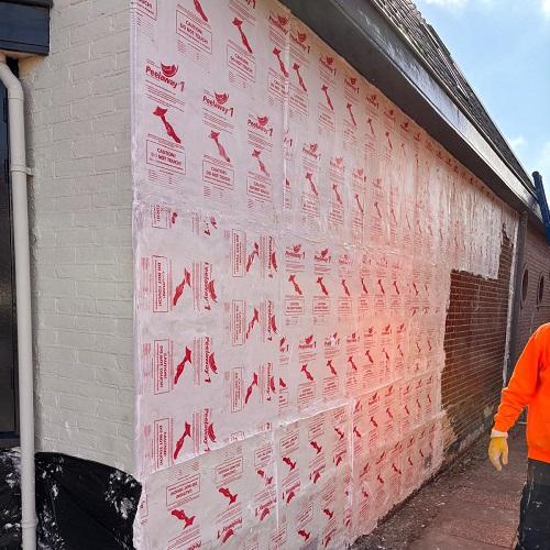 Reiniging en impregneren buitengevel schoolgebouw Hoorn, april 2025