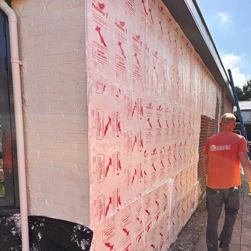 Reiniging en impregneren buitengevel schoolgebouw Hoorn, april 2025