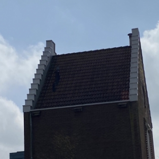 Reiniging aluminium afdeklijsten trapgevel woning Heerhugowaard Maart 2021